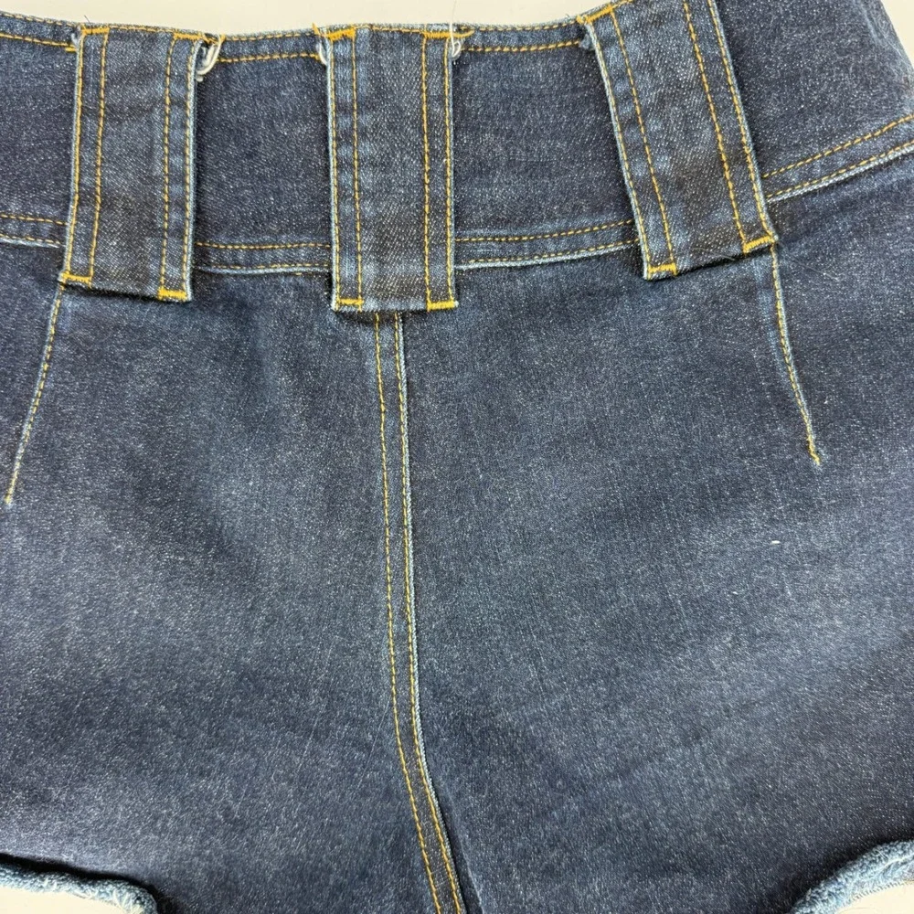 Derek Lam 10 Crosby Denim Shorts Women 0 Blue Toggle Pocket Frayed Hem High Rise - Picture 7 of 10